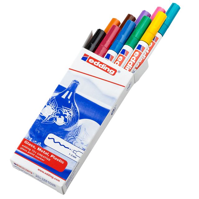 Marcatore permanente a vernice 751 - punta tonda fine - da 1 a 2 mm - Edding - …