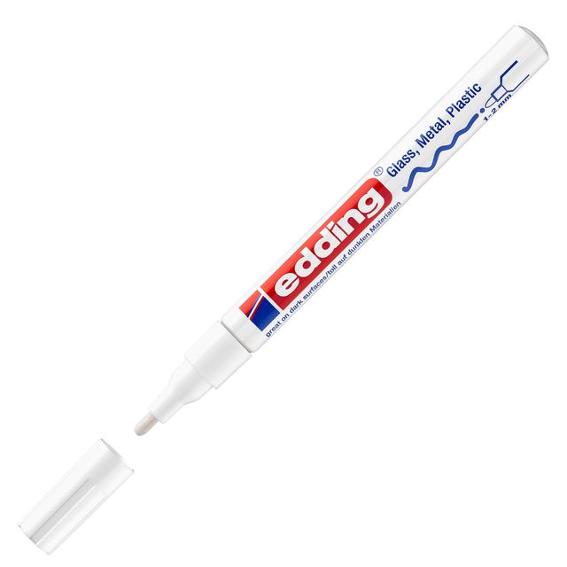 Marcatore permanente a vernice 751 - punta tonda fine - da 1 a 2 mm - bianco - …