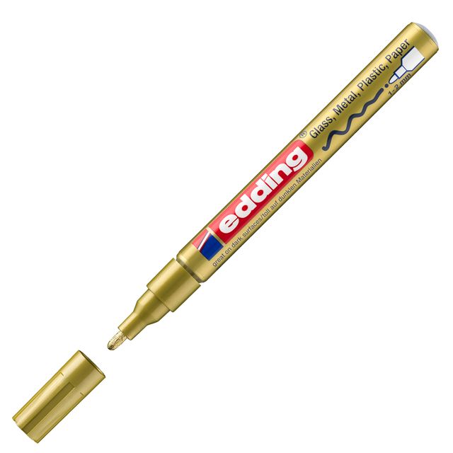 Marcatore permanente a vernice 751 - punta tonda fine - da 1 a 2 mm - oro - Edd…