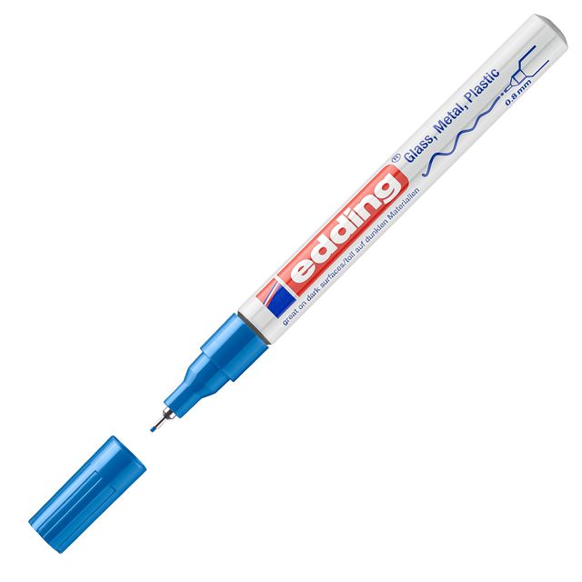 Marcatore permanente a vernice 780 - punta tonda extra fine - 0,8 mm - blu - Ed…