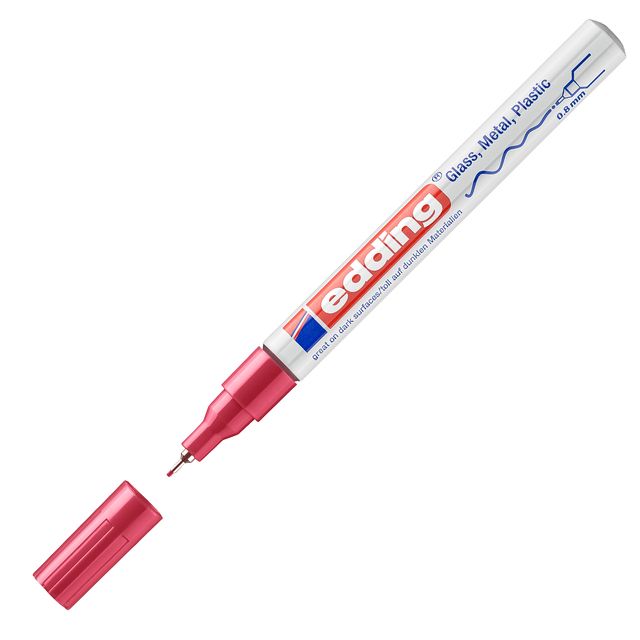 Marcatore permanente a vernice 780 - punta tonda extra fine - 0,8 mm - rosso - …