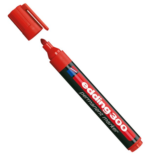 Marcatore permanente edding 300 punta tonda 1,5-3 mm rosso E-300 002