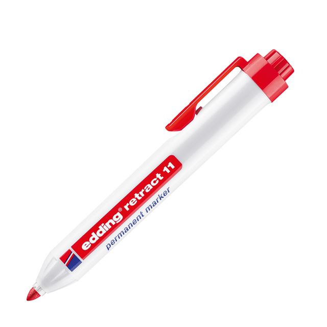 Marcatore permanente edding Retract 11 punta conica 1,5-3 mm rosso E-11 002