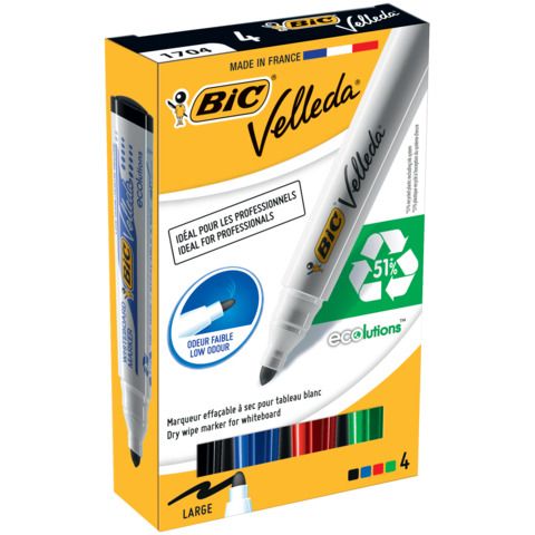 Marcatori Whiteboard Marker Velleda 1701 Recycled Bic - punta tonda 1,5mm - ast…