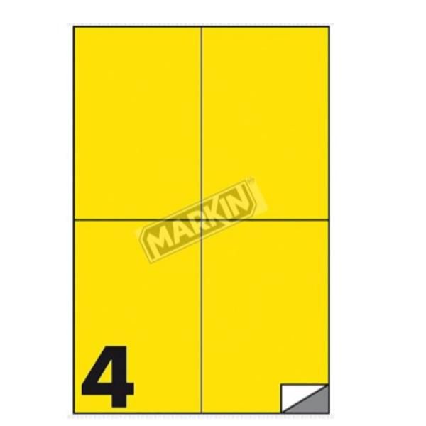 Markin - Autoadesivo permanente - giallo - 105 x 148.5 mm 400 etichette (100 fo…