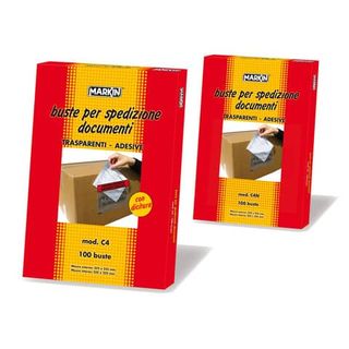 Markin - Busta postale - formato C5 - 165 x 225 mm - apertura laterale - traspa…
