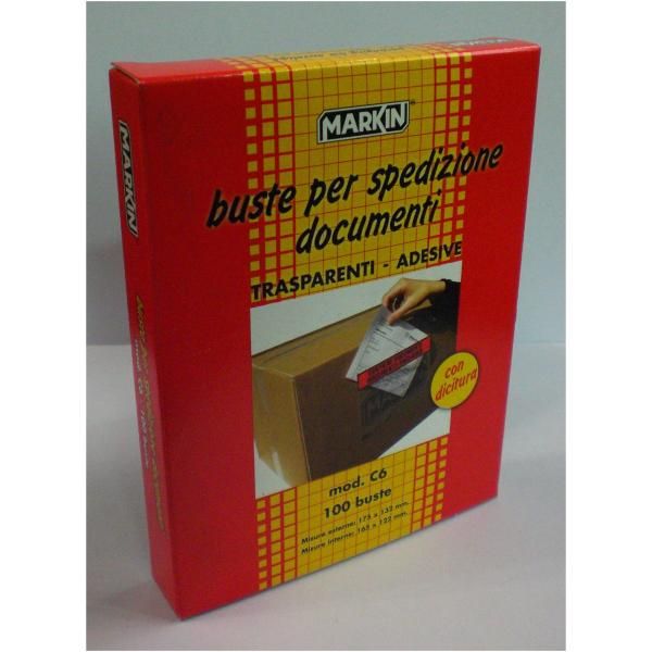 Markin - Busta postale - formato C6 - 122 x 165 mm - apertura laterale - traspa…