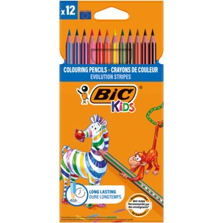 Matita colorata Evolution Stripes - colori assortiti - Bic - conf. 12 pezzi