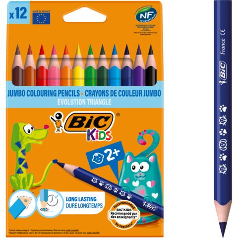 Matita colorata Evolution Triangle - colori assortiti - Bic - conf. 12 pezzi