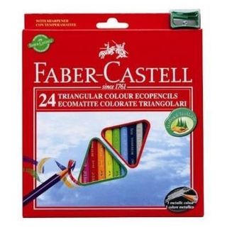 Matite colorate Eco - triangolari - diametro mina 3 mm - con temperino - colori…