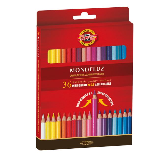 Matite colorate Mondeluz - acquerellabili - diametro mina 3,8 mm - colori assor…