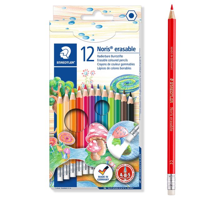 Matite colorate Noris 144 - cancellabili - colori assortiti - Staedtler - astuc…