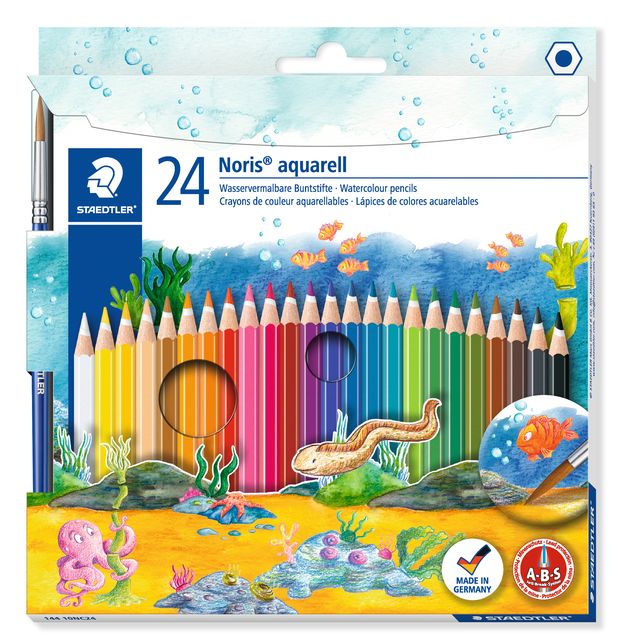 Matite colorate Noris aquarell - colori assortiti - Staedtler - astuccio 24 pez…