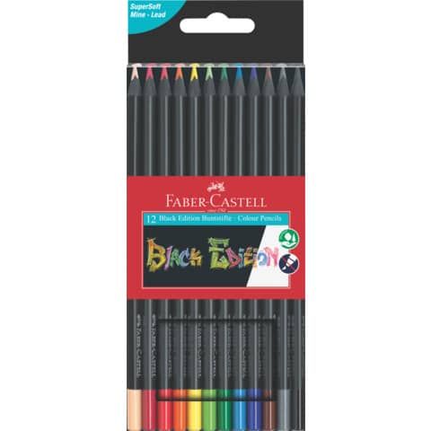 Matite colorate triangolare Black Edition - colori assortiti - Faber-Castell - …