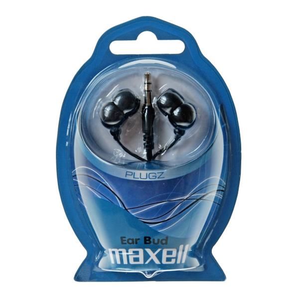 Maxell Plugz - Auricolari - in-ear - cablato - jack 3,5 mm - nero