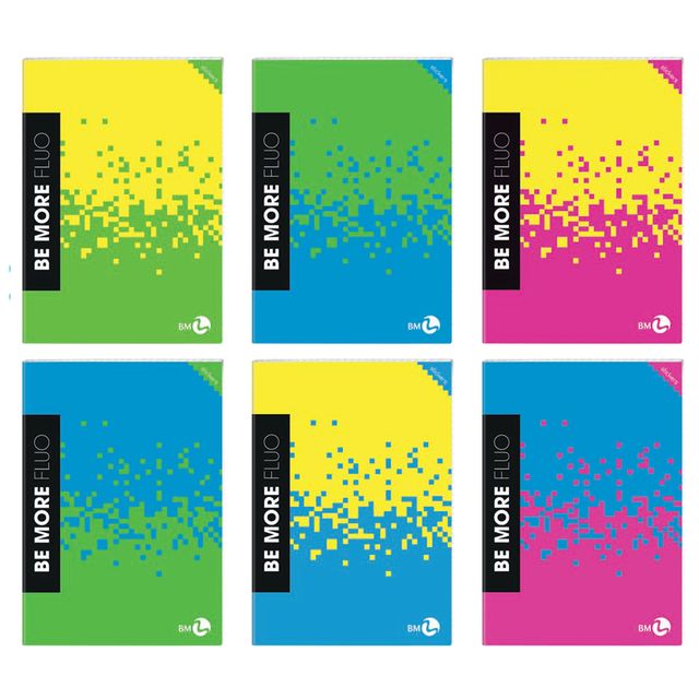 Maxiquaderno Be More Fluo - A4 - 5mm - alta fogliazione - 48+2 fogli - 100 gr -…