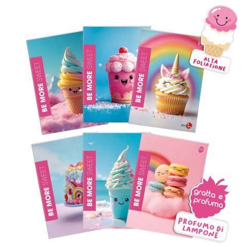 Maxiquaderno Be More Sweet - A4 - 1 rigo - alta fogliazione - 48+2 fogli - 100 …