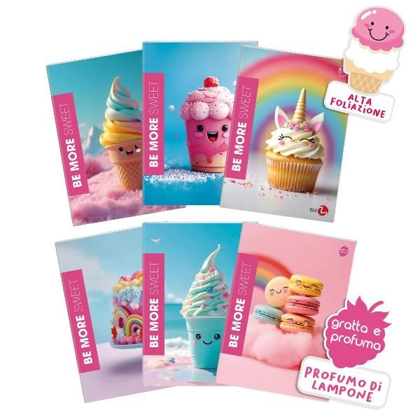Maxiquaderno Be More Sweet - A4 - 5mm c/margine - alta fogliazione - 48+2 fogli…