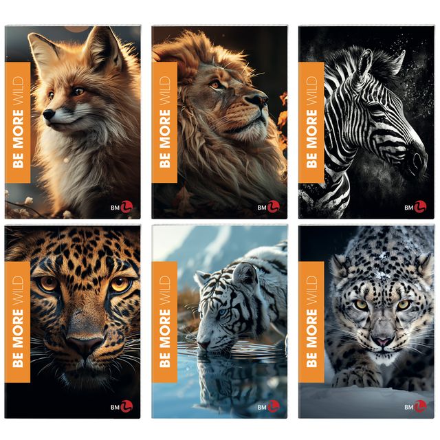 Maxiquaderno Be More Wild - A4 - 4mm c/margine - 36+2 fogli - 100gr - BM