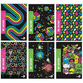 Maxiquaderno Be more Fluo - A4 - 1 rigo c/margine 36+2 fogli - 100gr - BM