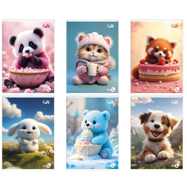 Maxiquaderno Cute fantasia - A4 - rigo di 1a - 40+2 fogli - 80gr - BM