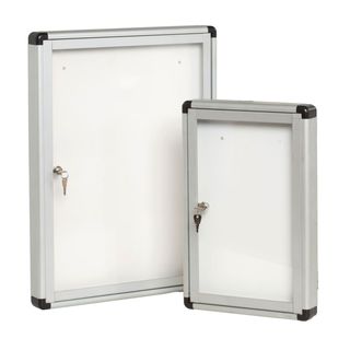 Bacheca per interni - con anta battente - fondo bianco magnetico - 12 fogli A4 …
