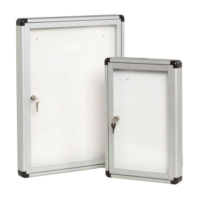 Bacheca per interni - con anta battente - fondo bianco magnetico - 4 fogli A4 -…