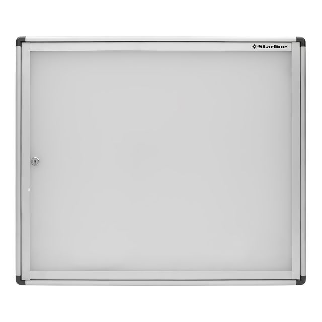 Bacheca per interni - con anta battente - fondo bianco magnetico - 6 fogli A4 -…