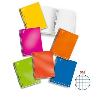 Maxiquaderno Monocromo - A4 - 5mm - 100 fogli - 80gr - 1 rigo - c/fori - spiral…