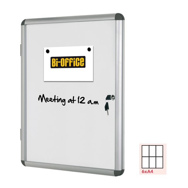 Bacheca per interni - fondo bianco magnetico - 6 fogli A4 - orizzontale - Bi-Of…