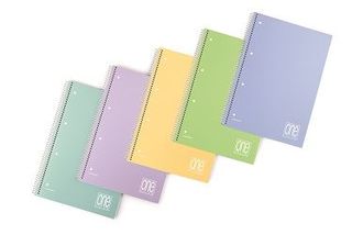Maxiquaderno One Color Pastel PP - A4+- 4mm - 80 fogli - 80 gr - c/fori - spira…