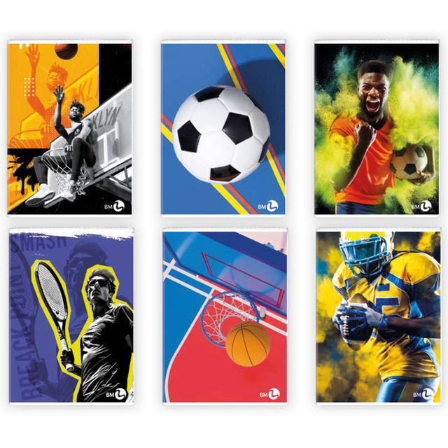 Maxiquaderno Sport fantasia - A4 - 1 rigo c/margine - 40+2 fogli - 80gr - BM