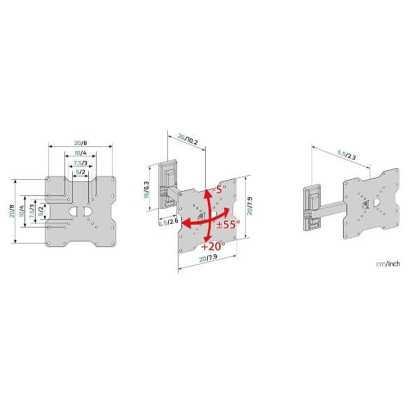 Meliconi CME ER200 - Kit montaggio (montaggio a muro, braccio con inclinazione/…