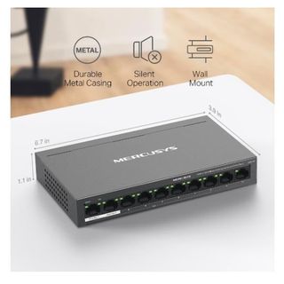 Mercusys MS110P, Gestito, Fast Ethernet (10/100), Full duplex, Supporto Power o…
