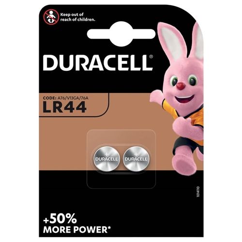 Micorpila LR44 - 1,5V - a pastiglia - alcalina - Duracell - blister 2 pezzi