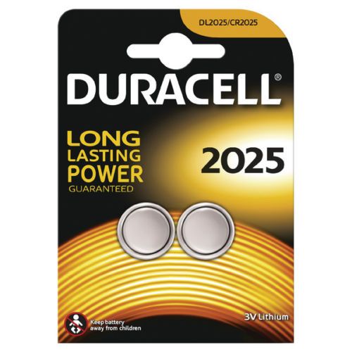 Micropila CR2025 - 3V - a pastiglia - litio - Duracell - blister 2 pezzi