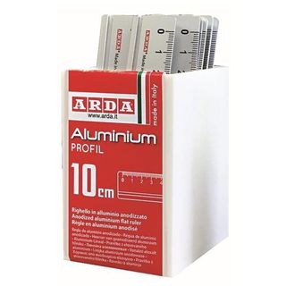 Barattolo 15 righelli - 10cm - alluminio - Arda