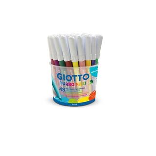 Barattolo Maxi pennarelli Giotto Turbo Grafik 48 pz assortiti punta asimmetrica…