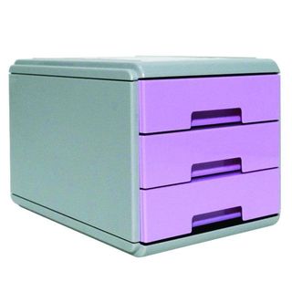 Mini Cassettiera Keep Colour Pastel - 17 x 25,4 x 17,7 cm - grigio/lilla - Arda