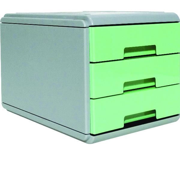 Mini Cassettiera Keep Colour Pastel - 17 x 25,4 x 17,7 cm - grigio/verde - Arda