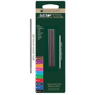 Minirefill per sfera multifunzione - punta media - nero - Monteverde - conf. 4 …