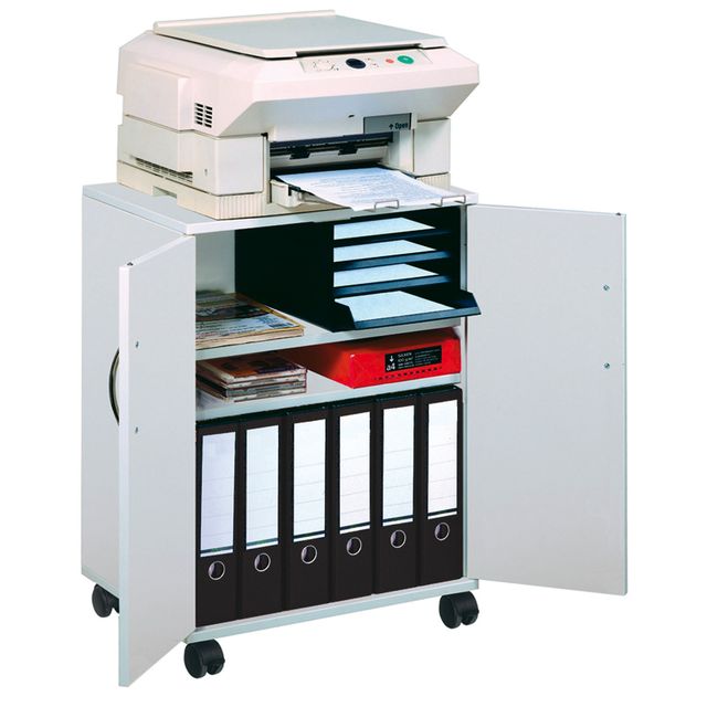 Mobiletto Multifunzione 74/53 - con ante alte e ruote - 4 ripiani - 52,8 x 40 x…