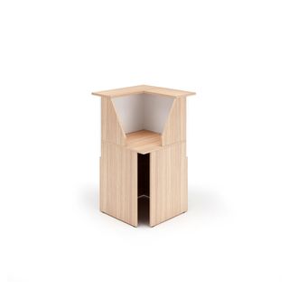 Modulo Prestige reception - 90 gradi - 76,1 x 76,1 x 117 cm - ciliegio arabis/b…