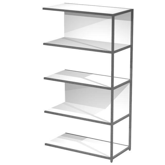 Modulo aggiuntivo per libreria Modular - 90 x 44 x 161 cm - struttura metal ant…