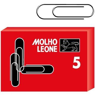 Molho Leone - Clip per carta - No. 5 - acciaio galvanizzato - pacco da 100