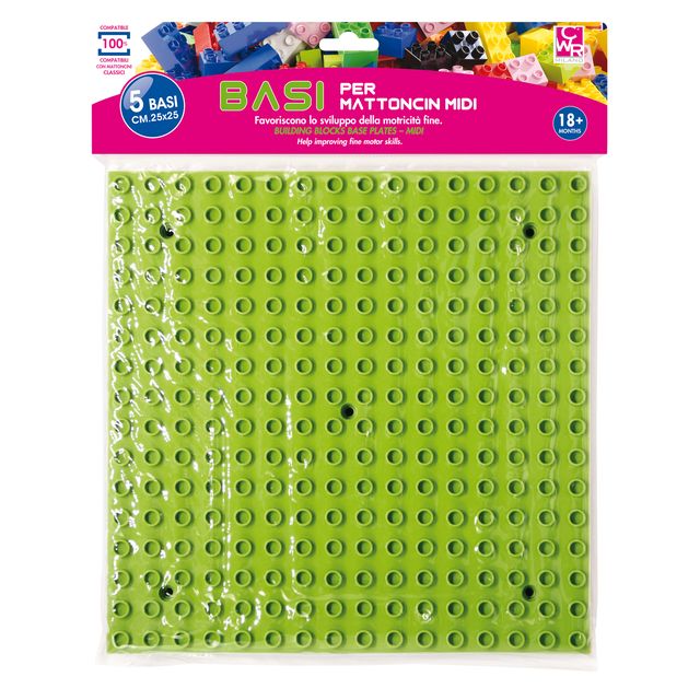Base costruzioni Midi - in ABS - 25 x 25 cm - colori assortiti - CWR - conf. 5 …