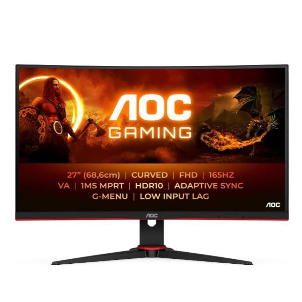 Monitor AOC Gaming 27 Full HD 1920x1080 VA Panel Curved 1500R 165Hz 1ms vesa ti…