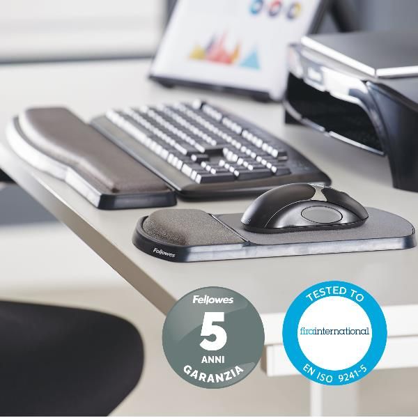 Mousepad con poggiapolsi in gel - regolabile - Fellowes