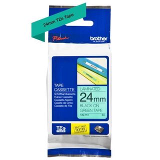 NASTRO PER STAMP ETICHETTE 24MM NERO/VERDE