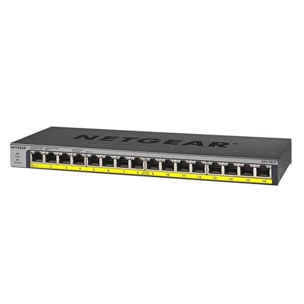 NETGEAR GS116PP - Switch - unmanaged - 16 x 10/100/1000 (PoE+) - desktop, monta…